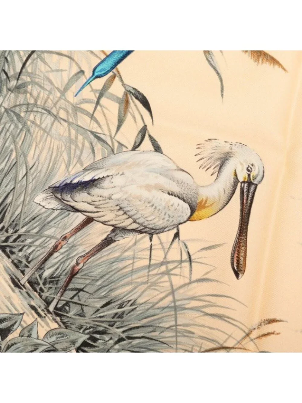 Hermes Carre 90 Halte en Camargue Rest in Scarf Gray Multicolor Silk